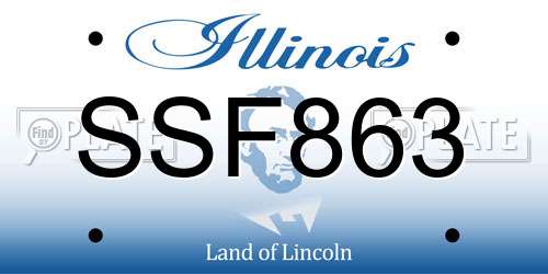 SSF863 Illinois License Plate