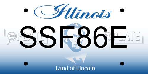 SSF86E Illinois License Plate