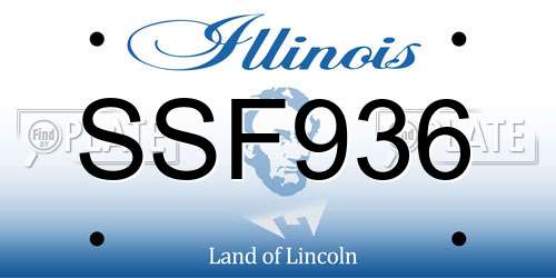 SSF936 Illinois License Plate