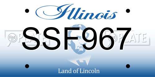SSF967 Illinois License Plate