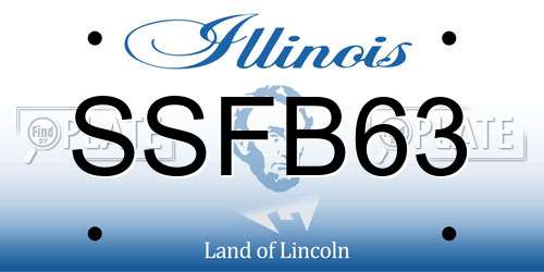 SSFB63 Illinois License Plate