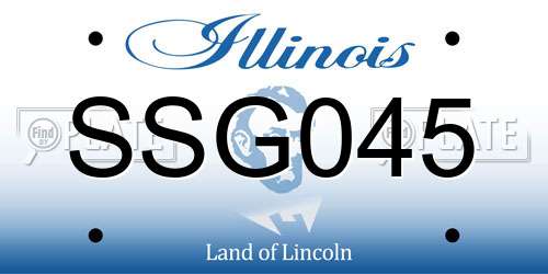 SSG045 Illinois License Plate