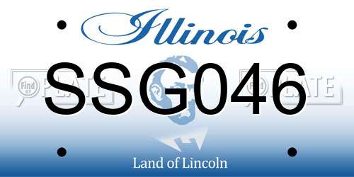 SSG046 Illinois License Plate