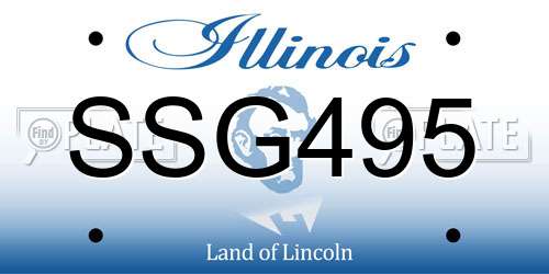 SSG495 Illinois License Plate