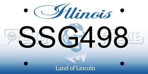 SSG498 Illinois License Plate
