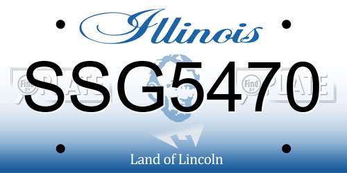 SSG5470 Illinois License Plate