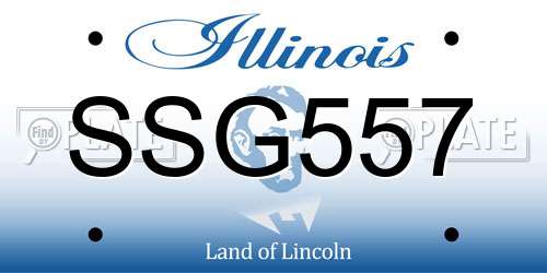 SSG557 Illinois License Plate
