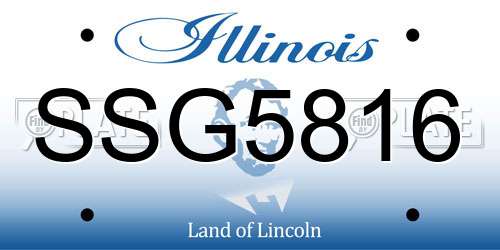 SSG5816 Illinois License Plate