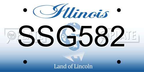 SSG582 Illinois License Plate