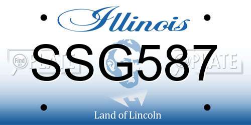 SSG587 Illinois License Plate