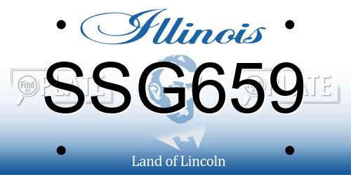 SSG659 Illinois License Plate