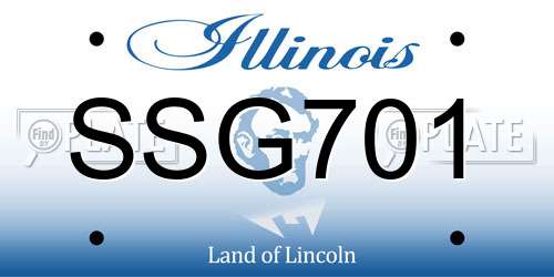 SSG701 Illinois License Plate