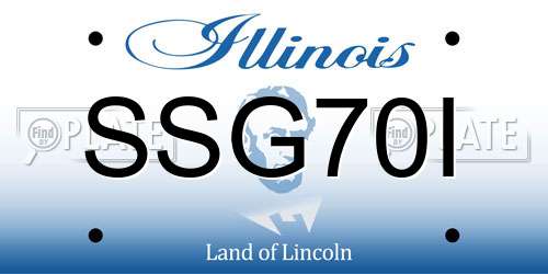 SSG70I Illinois License Plate