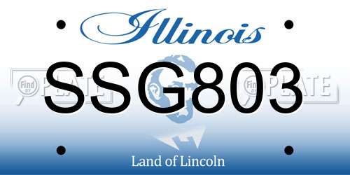 SSG803 Illinois License Plate