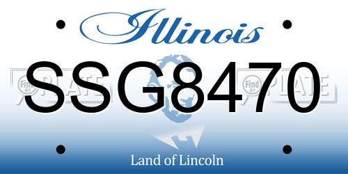 SSG8470 Illinois License Plate