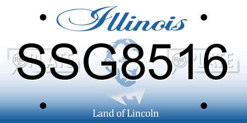 SSG8516 Illinois License Plate