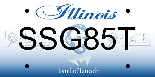 SSG85T Illinois License Plate