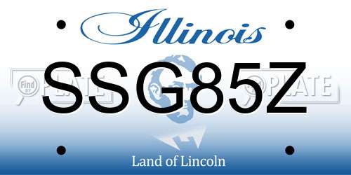SSG85Z Illinois License Plate