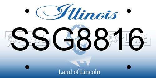 SSG8816 Illinois License Plate