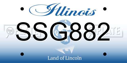 SSG882 Illinois License Plate