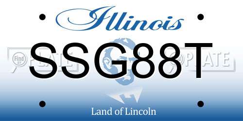 SSG88T Illinois License Plate