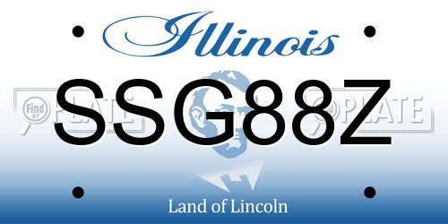 SSG88Z Illinois License Plate