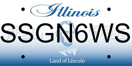 SSGN6WS Illinois License Plate