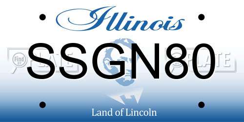 SSGN80 Illinois License Plate