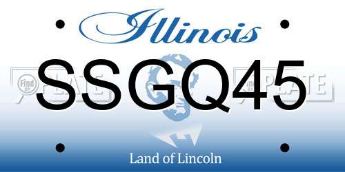 SSGQ45 Illinois License Plate
