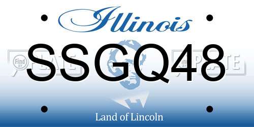 SSGQ48 Illinois License Plate