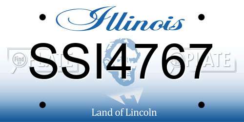 SSI4767 Illinois License Plate