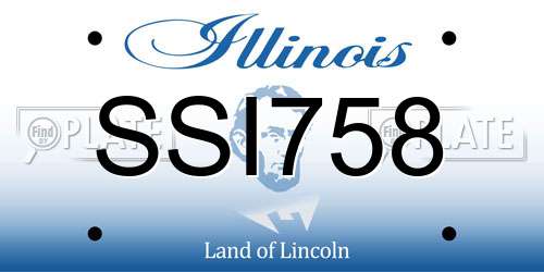 SSI758 Illinois License Plate