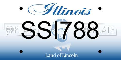 SSI788 Illinois License Plate