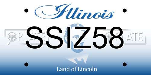 SSIZ58 Illinois License Plate