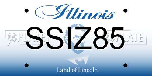 SSIZ85 Illinois License Plate