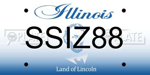 SSIZ88 Illinois License Plate