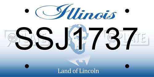 SSJ1737 Illinois License Plate