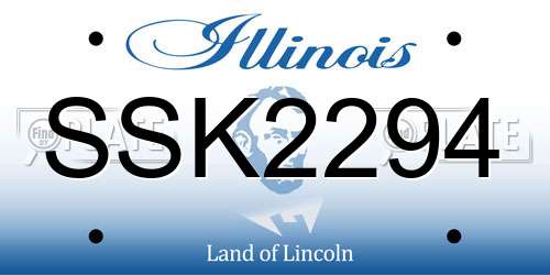SSK2294 Illinois License Plate