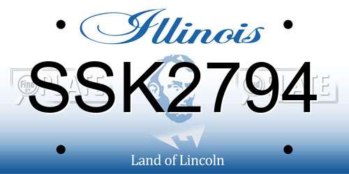 SSK2794 Illinois License Plate
