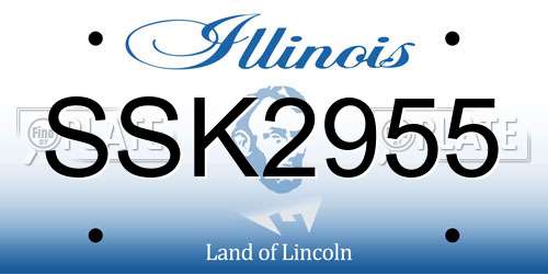 SSK2955 Illinois License Plate