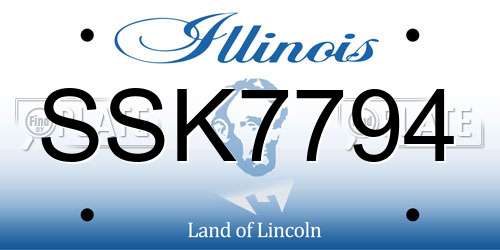 SSK7794 Illinois License Plate