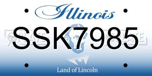 SSK7985 Illinois License Plate