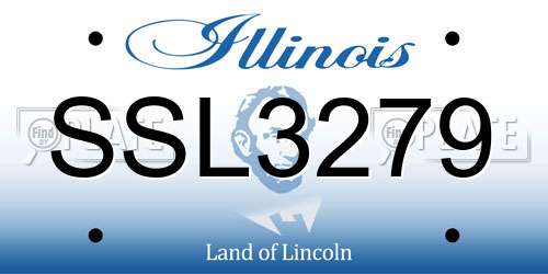SSL3279 Illinois License Plate