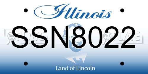 SSN8022 Illinois License Plate