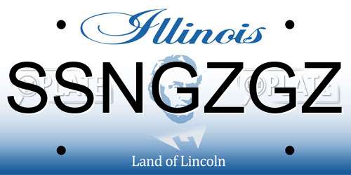SSNGZGZ Illinois License Plate