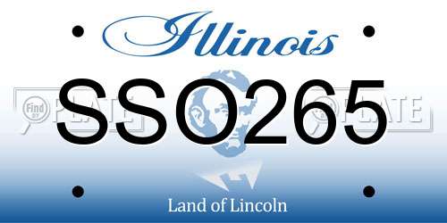 SSO265 Illinois License Plate