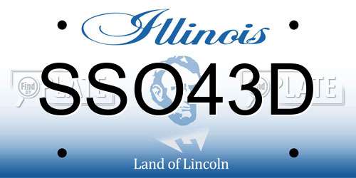 SSO43D Illinois License Plate