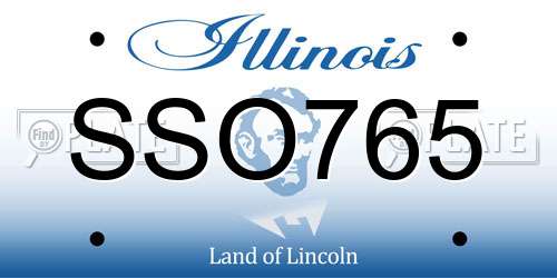 SSO765 Illinois License Plate