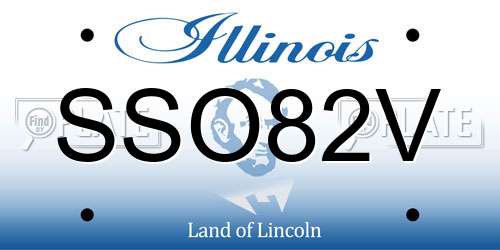 SSO82V Illinois License Plate