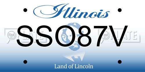 SSO87V Illinois License Plate